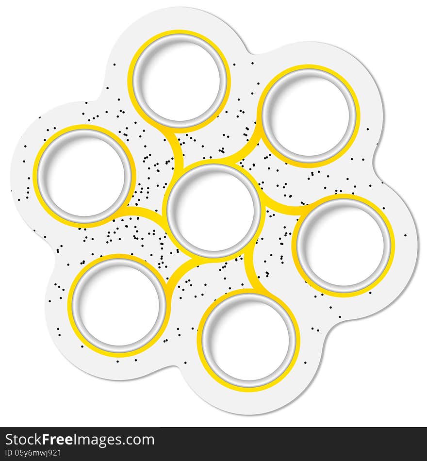 Yellow circular boxes for text