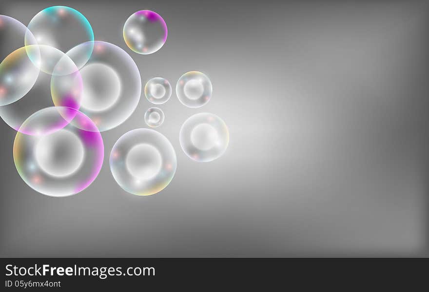 Gray abstract background with bubble