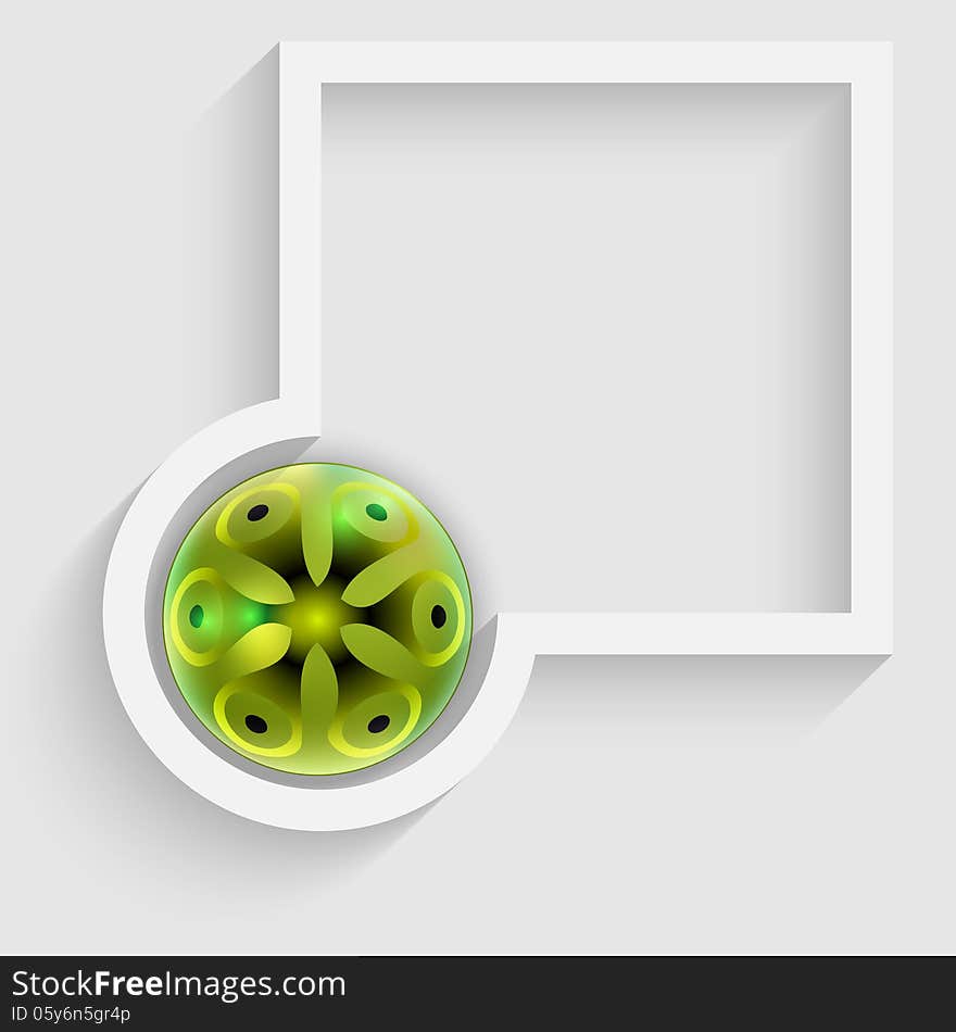 Gra abstract object with green ornament