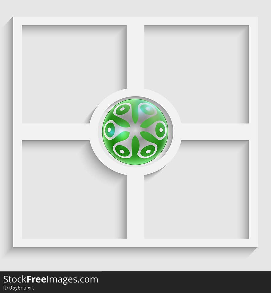 Abstract object with green ball