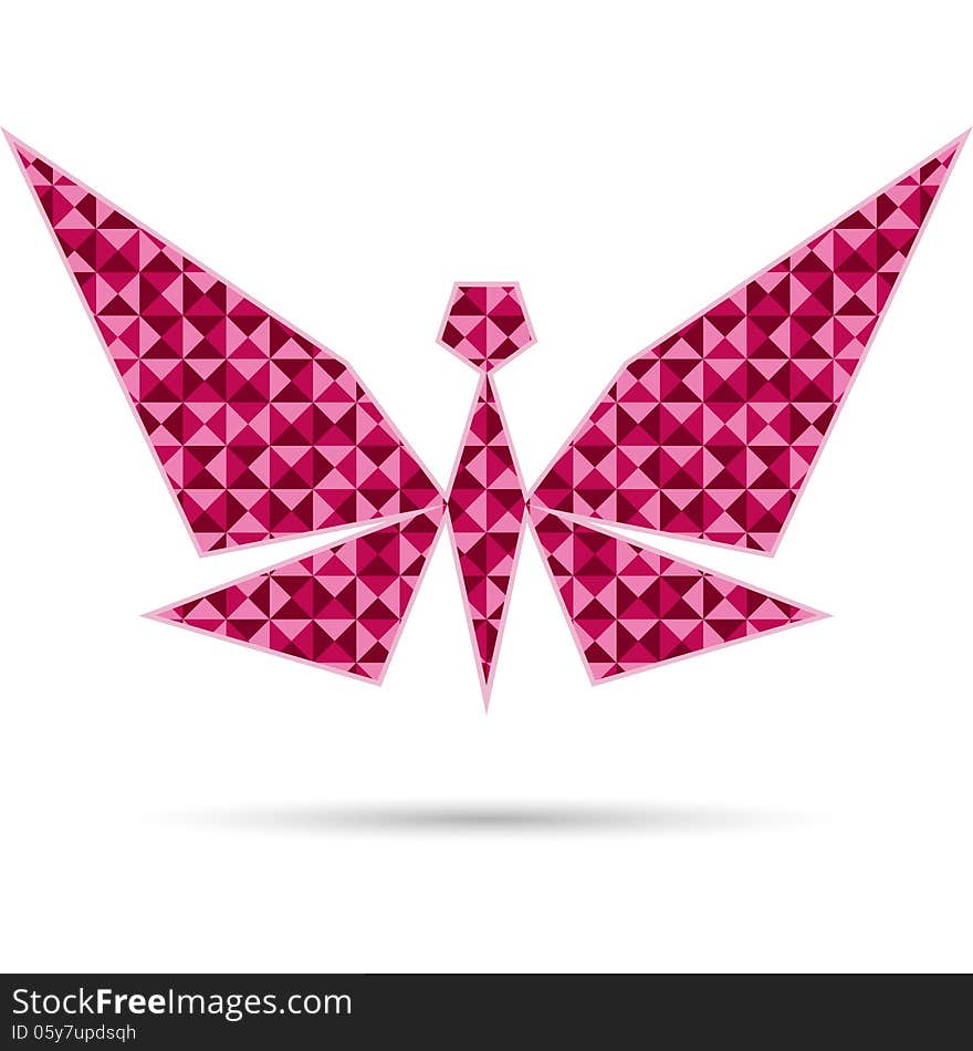 Abstract butterfly on white background. Polygonal design. Abstract butterfly on white background. Polygonal design