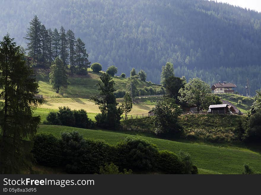 Alps Mountain House at the summer time