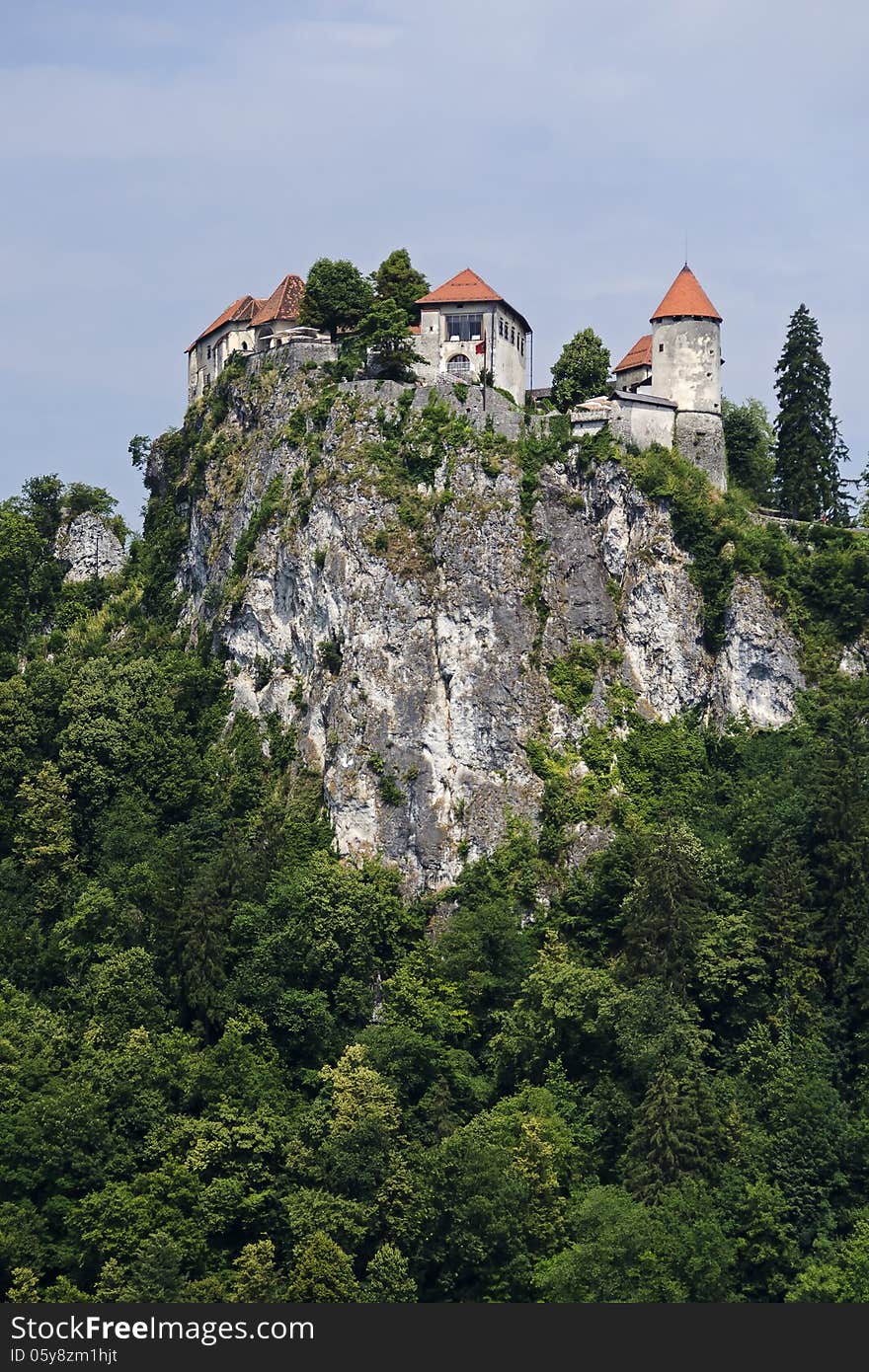 Castle in Bled on the mountain.