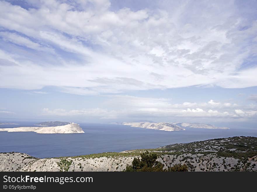 View on the islands in the Adriatic Sea