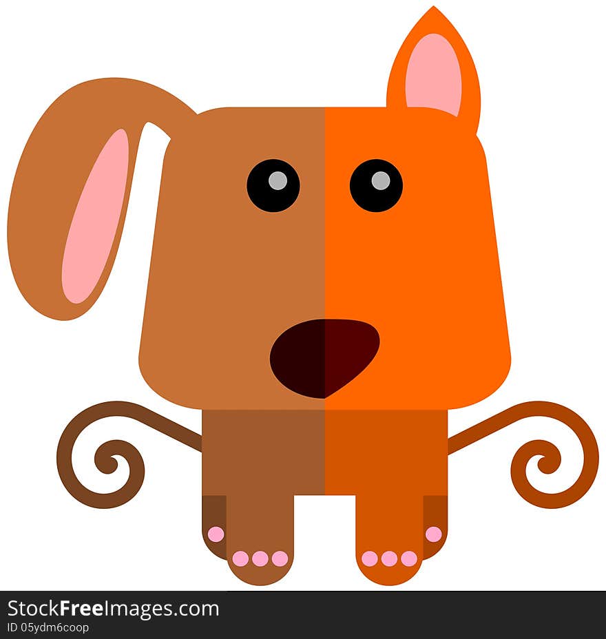 Illustration of an animal half dog and half cat. Illustration of an animal half dog and half cat