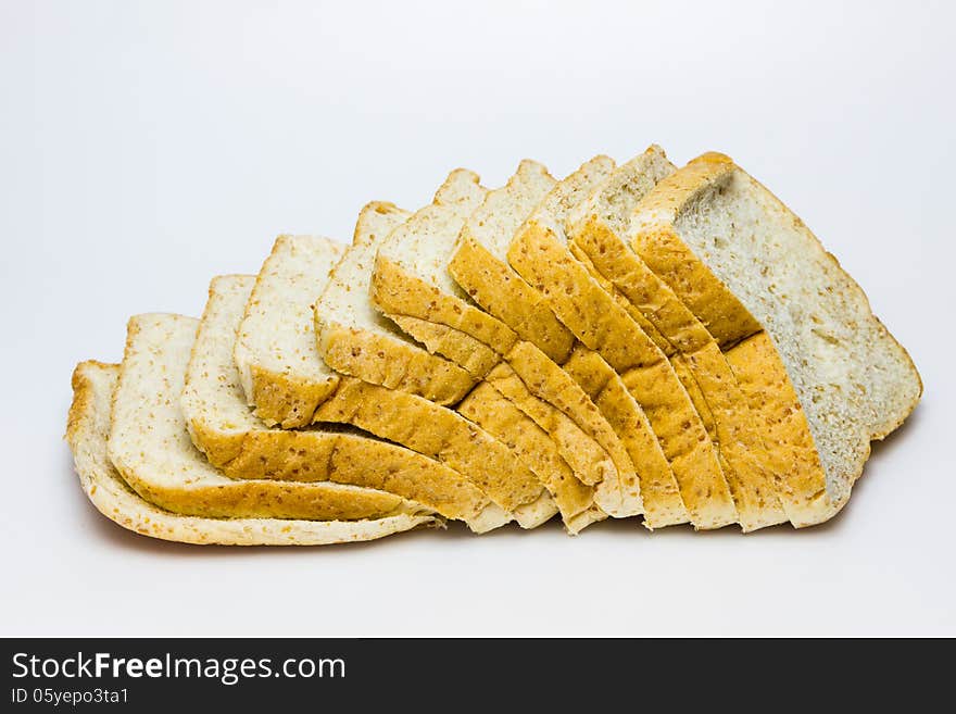 Picture of Whole wheat Bread on white background