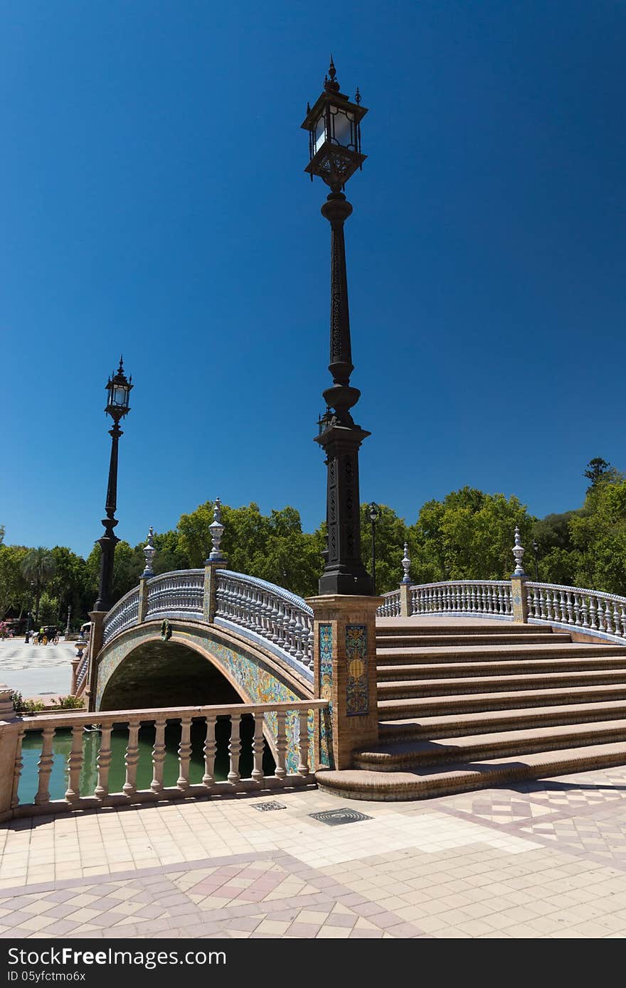 Ceramic Bridge In Plaza De Espana In Sevilla, Spain