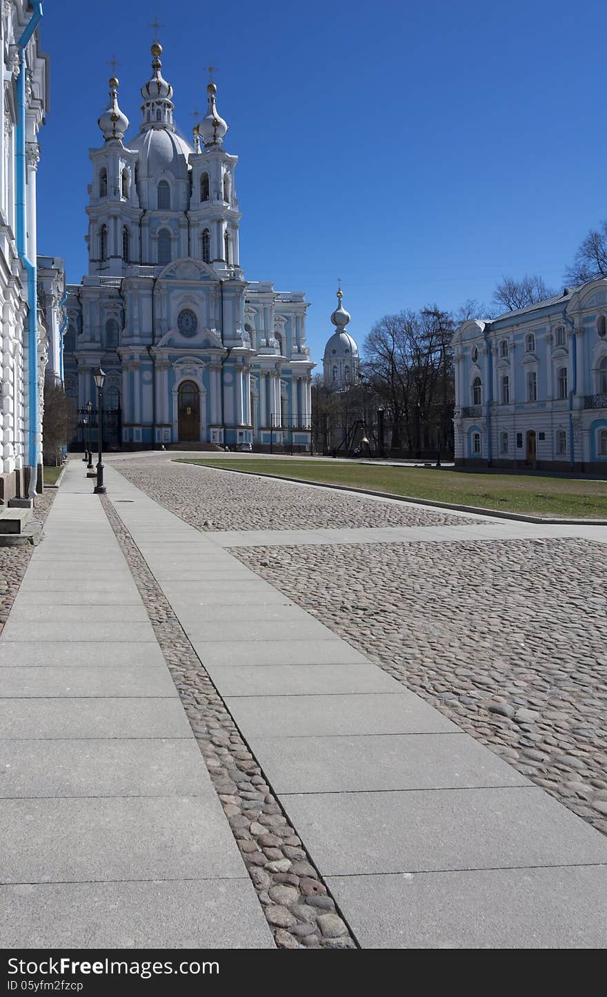 White with blue Orthodox Cathedral. White with blue Orthodox Cathedral