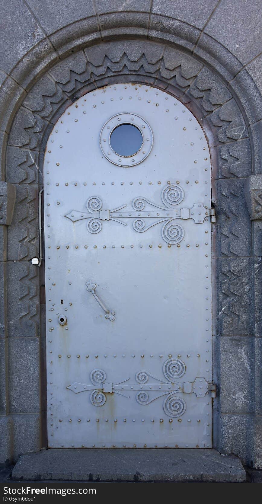 An old iron door in the style of northern romanticism