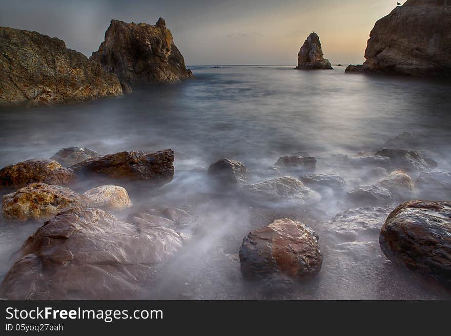 Rocks and Ocean in Pismo Beach California. Rocks and Ocean in Pismo Beach California