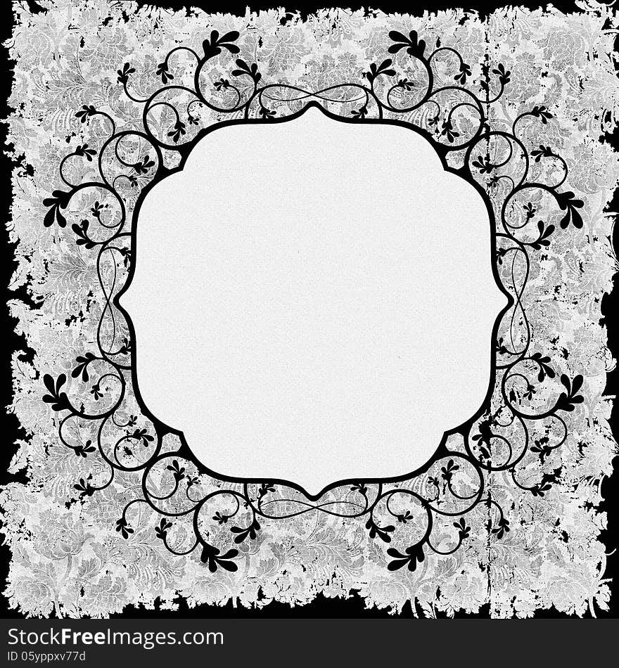 Old black and white frame background for your project. Old black and white frame background for your project