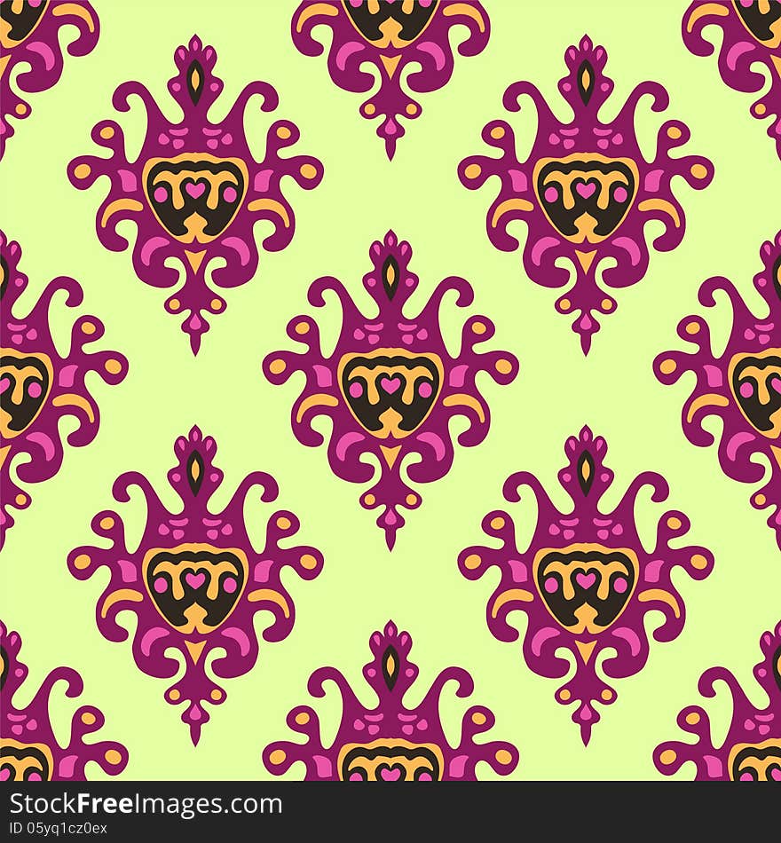 Seamless Damask motif Vector Patterm. Seamless Damask motif Vector Patterm