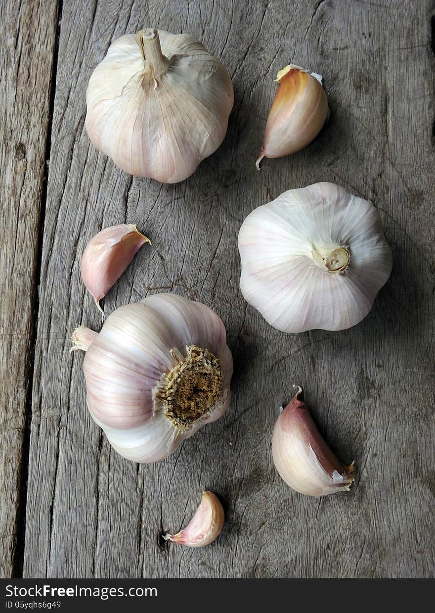 The part of garlic. The part of garlic