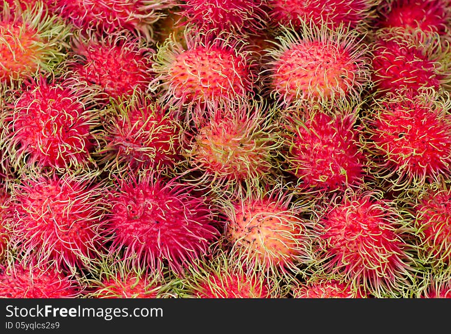 Red rambutan background and texture. Red rambutan background and texture