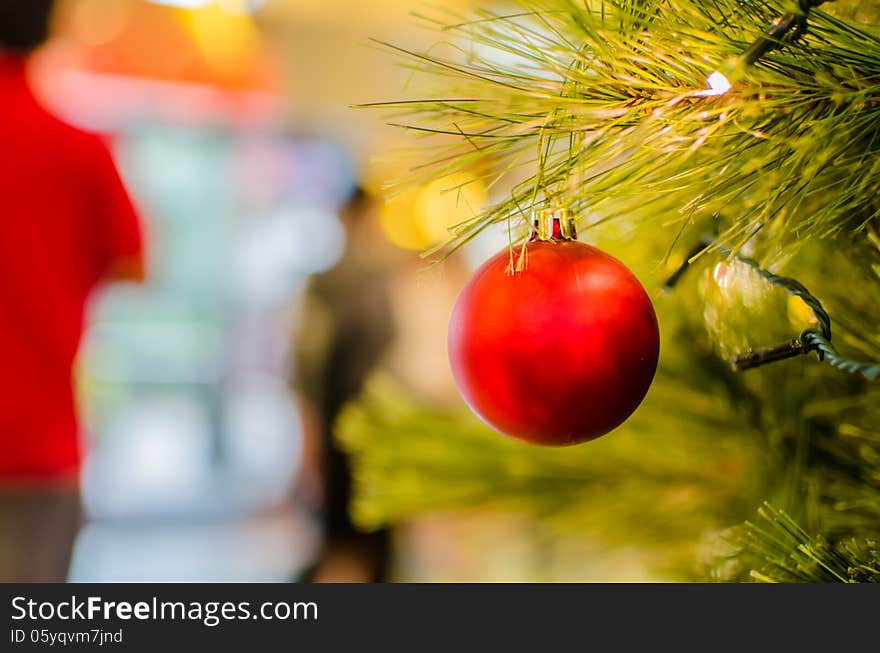 Christmas Tree Ornament with blurred background