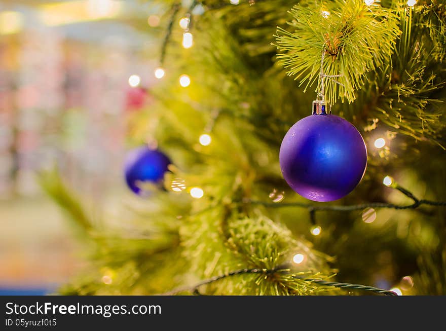 Christmas Tree Ornament with blurred background