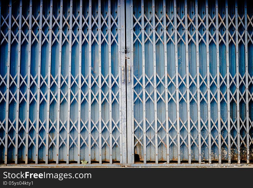 Texture of old rust fold steel door