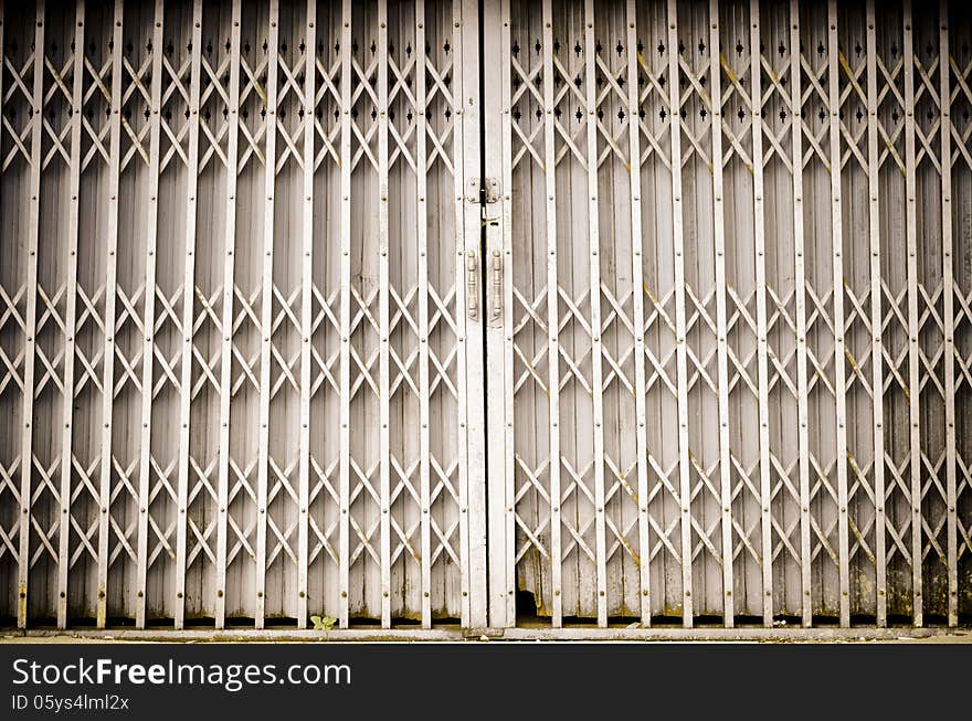 Texture of old rust fold steel door