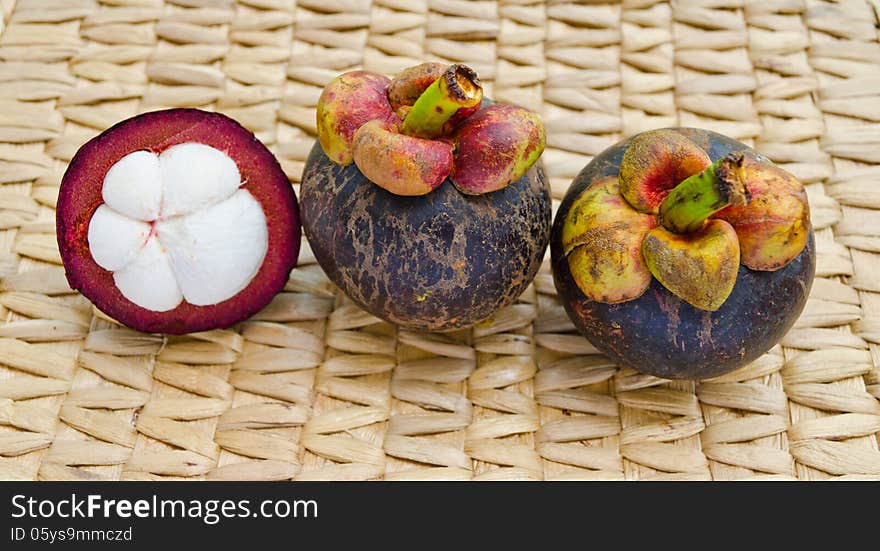 Mangosteen the queen of Thai tropical fruit grouping