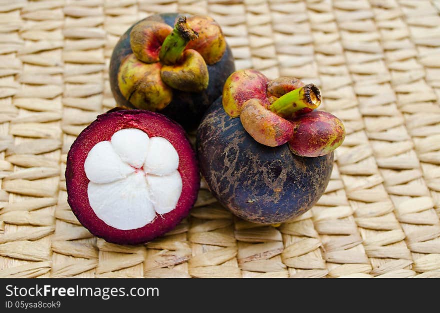 Mangosteen the queen of Thai tropical fruit grouping