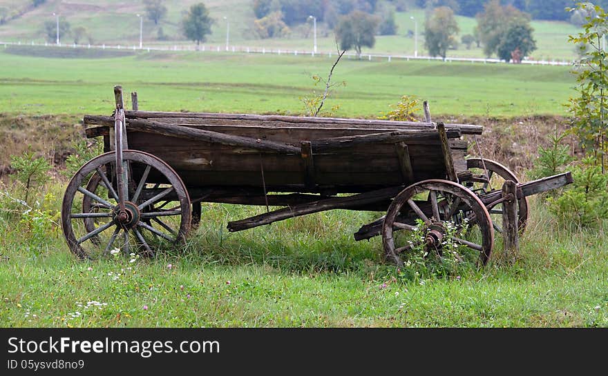 Old wagon made of wood. Old wagon made of wood.