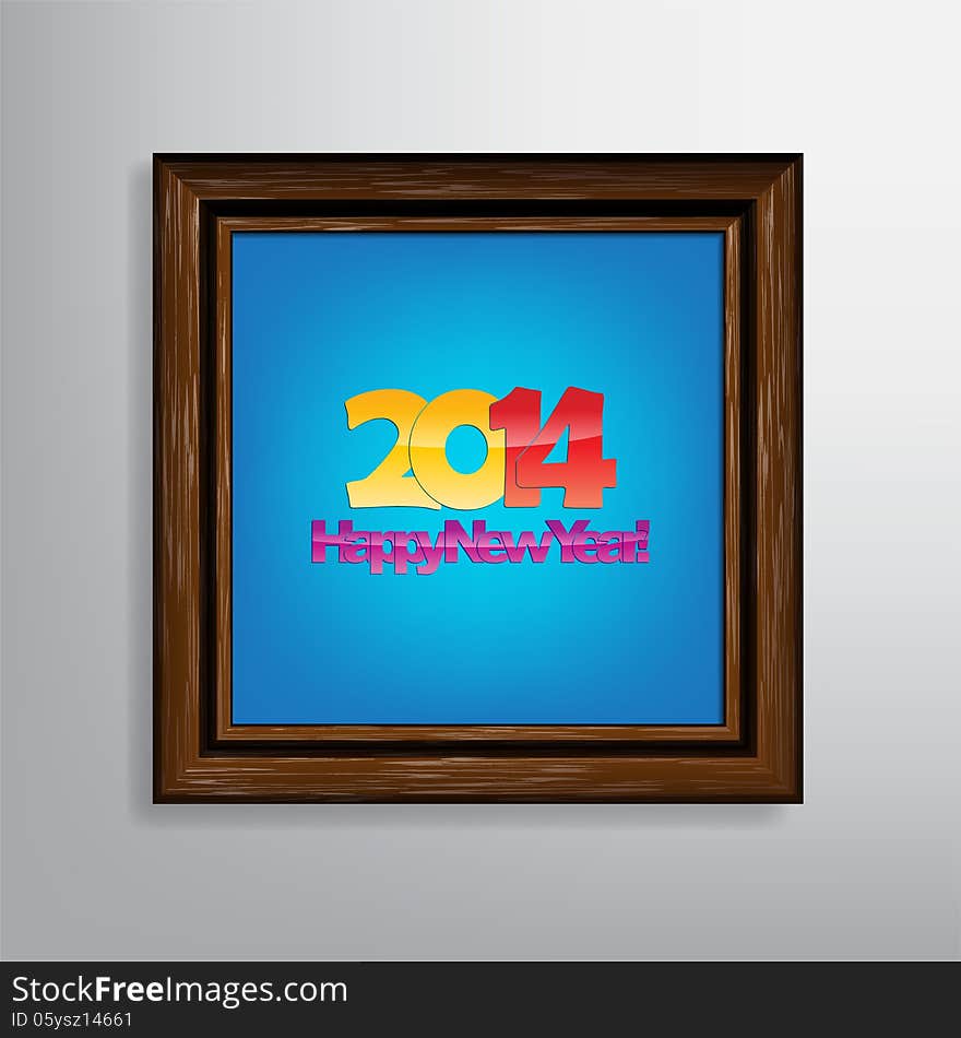 New year background with a wood frame. Typography background. New year background with a wood frame. Typography background