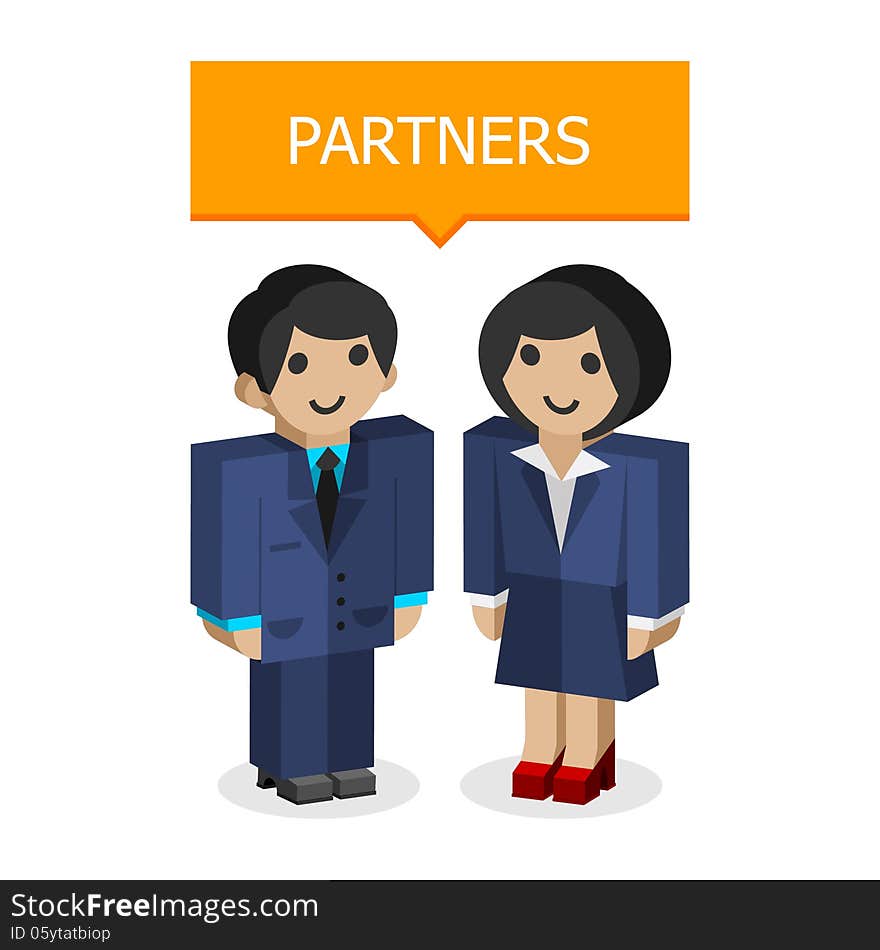 Illustration businessmen partners, format EPS 8