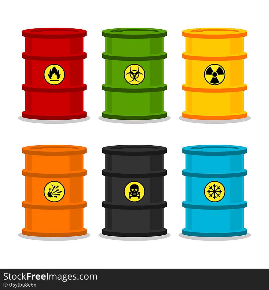 Barrels with dangerous substances