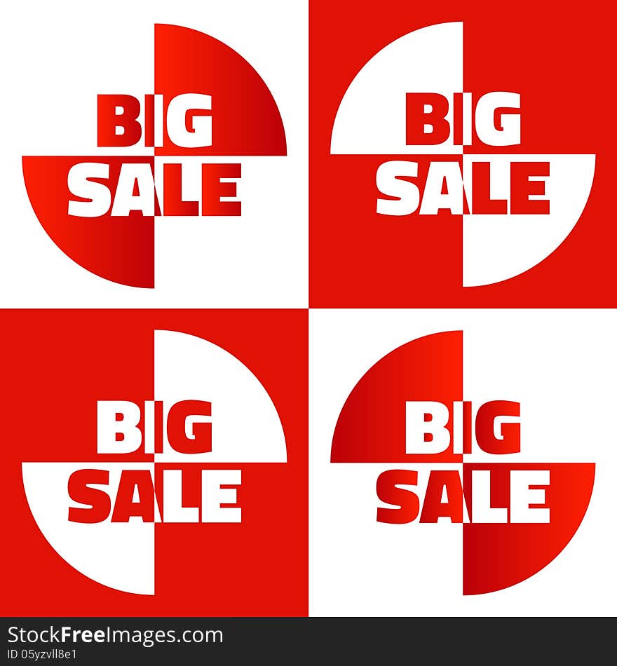 Big sale elements in red and white. Big sale elements in red and white