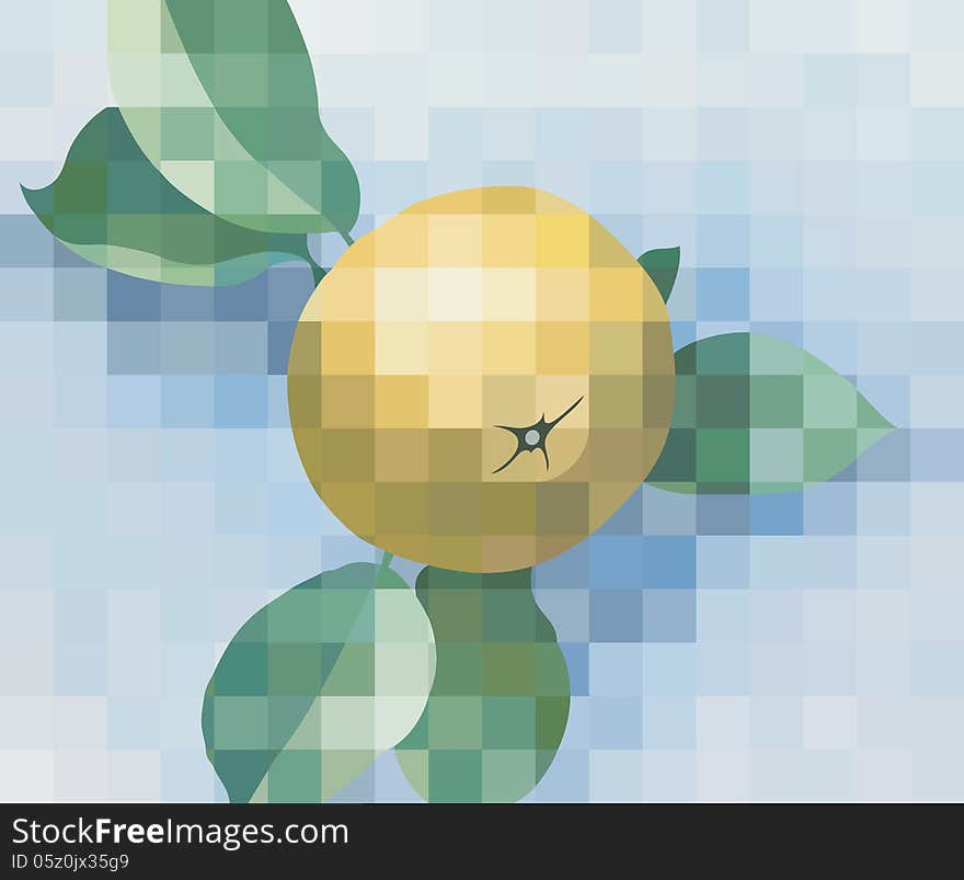 Apple image made up of squares. Vector illustration