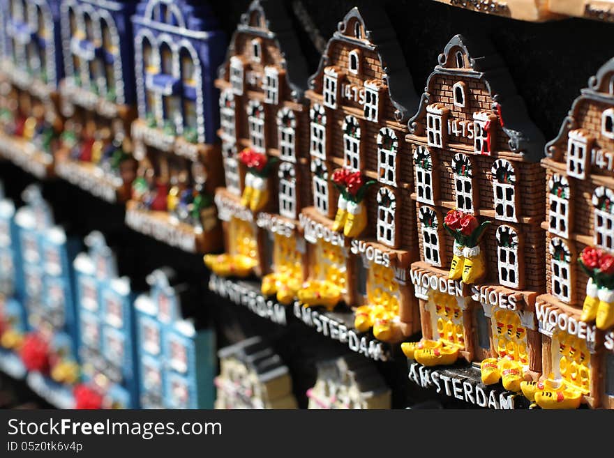 Typical Dutch souvenir in Amsterdam - houses. Typical Dutch souvenir in Amsterdam - houses