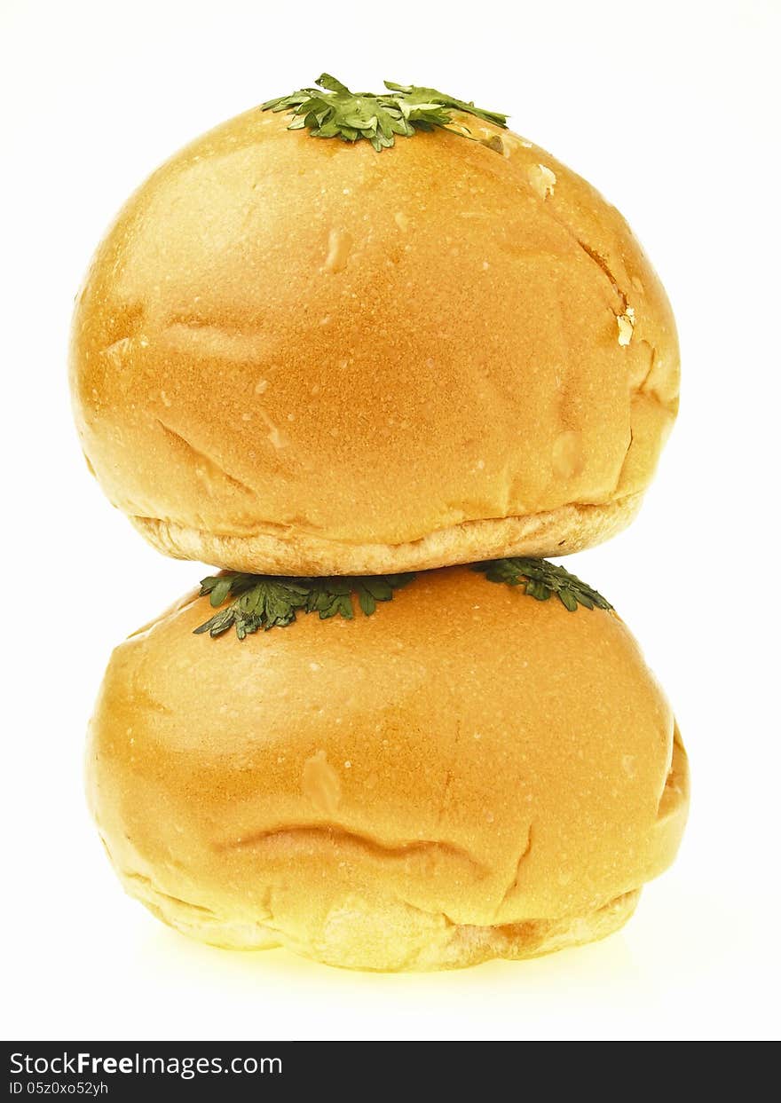 Stack of double shred chicken mayo bread on white background. Stack of double shred chicken mayo bread on white background