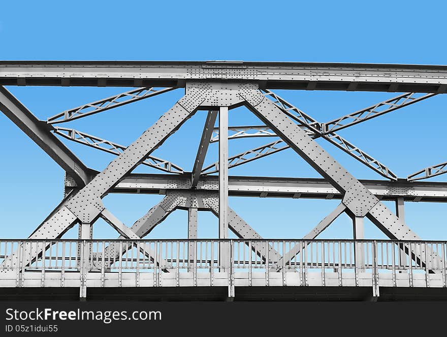 Vintage Iron Bridge With Blue Sky