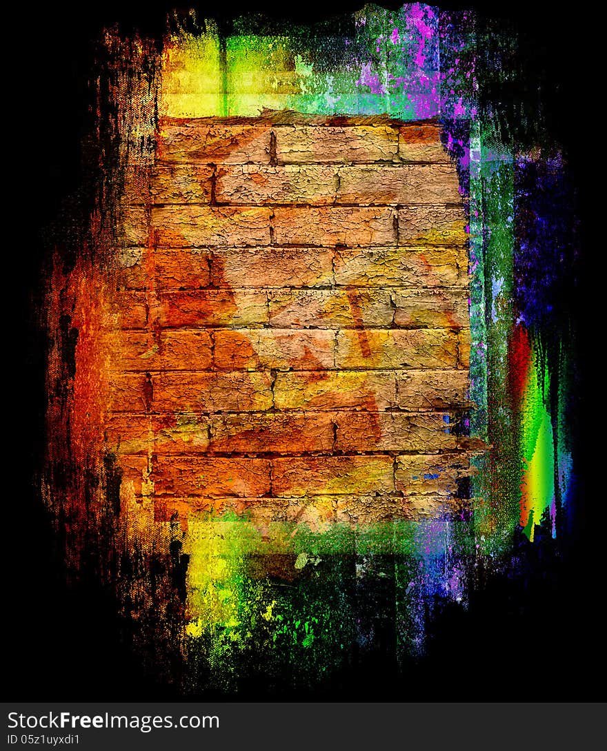 Very colorful wall background in grunge style. Very colorful wall background in grunge style