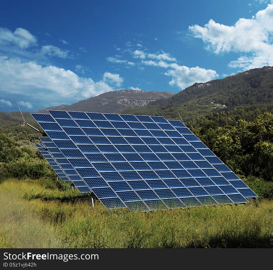 Solar energy panel collectors countryside