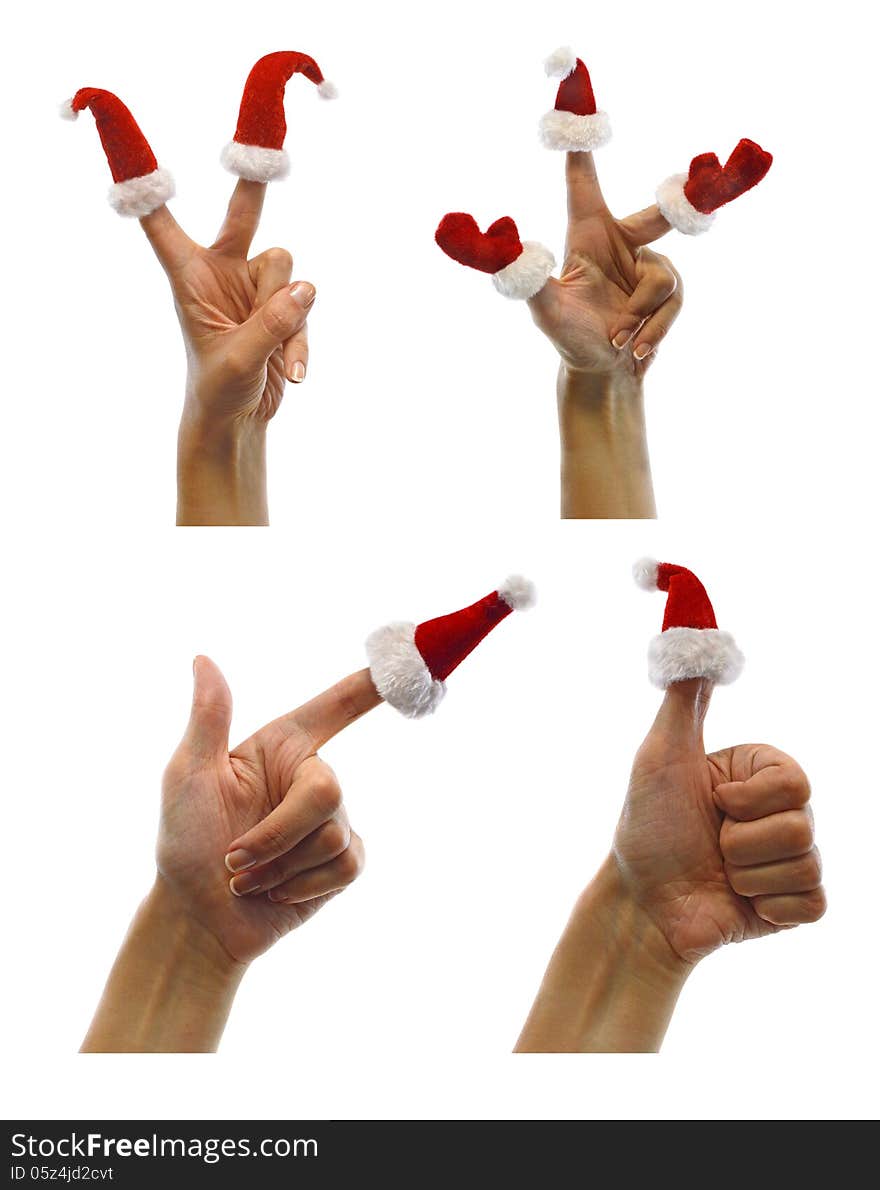 Set Of Hands With Finger Hats