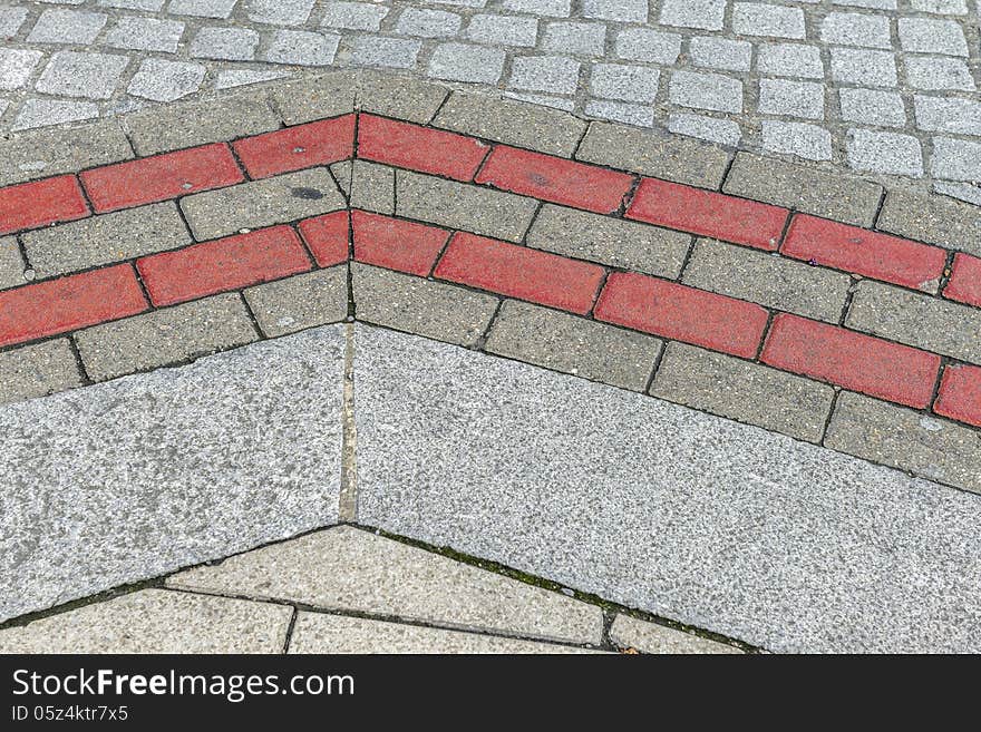 Street Pavement Pattern With Grey And Pink Stones