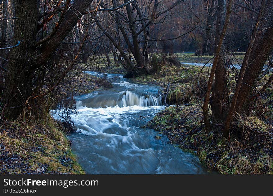 Taken during winter. Small braid of the Arrow River, near Arrowtown, Otago, New Zealand., inhospitable. Taken during winter. Small braid of the Arrow River, near Arrowtown, Otago, New Zealand., inhospitable