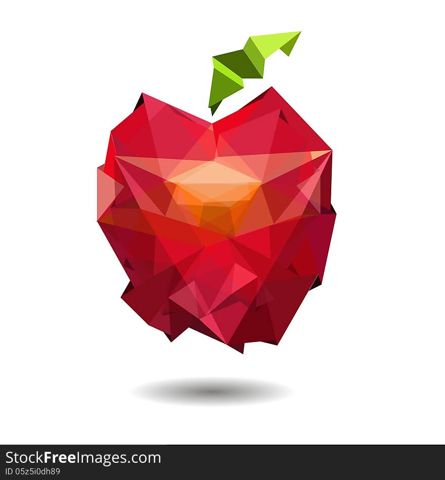 Vector Image Of Apple In Style Origami.