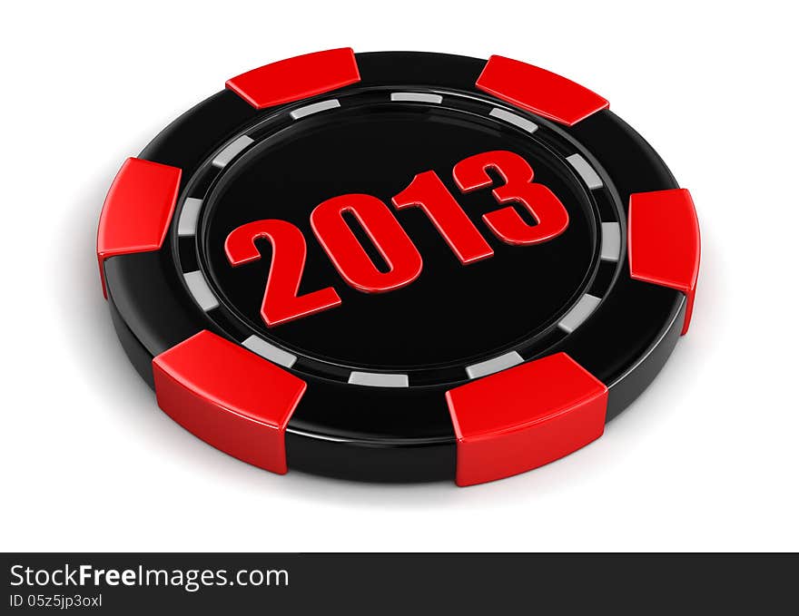 Casino chip 2013. Image with clipping path. Casino chip 2013. Image with clipping path