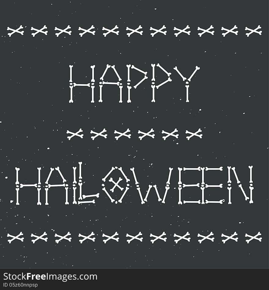 Happy halloween skeleton greeting card