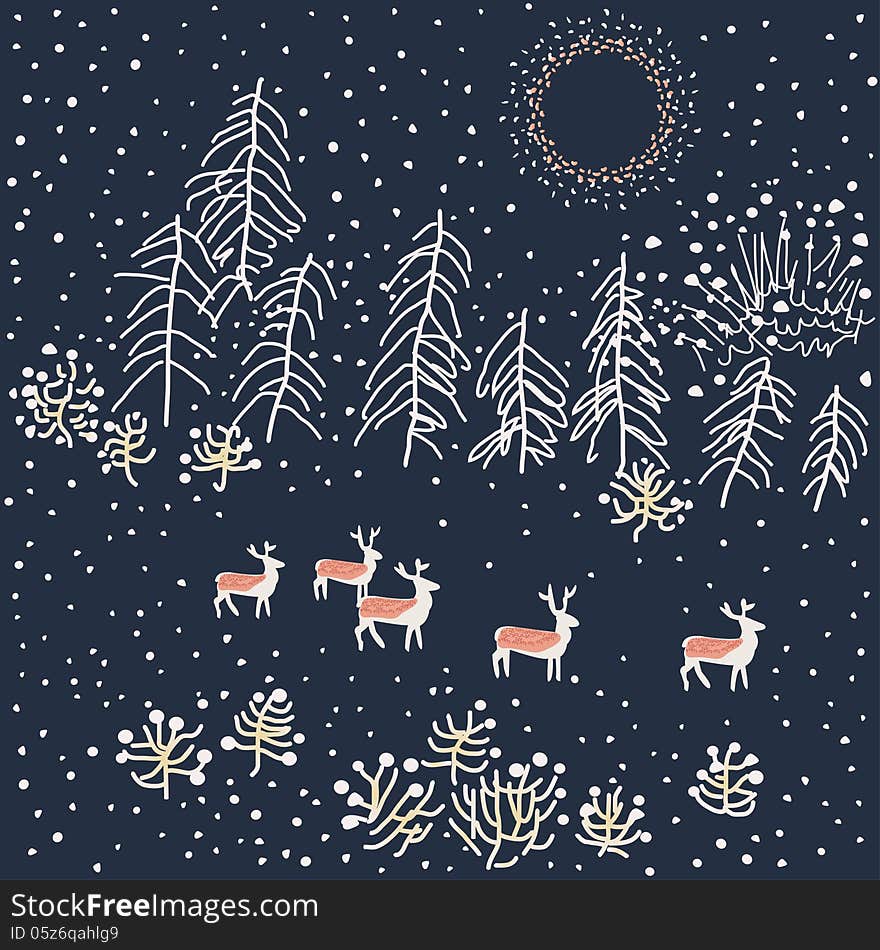 Winter scene - Illustration