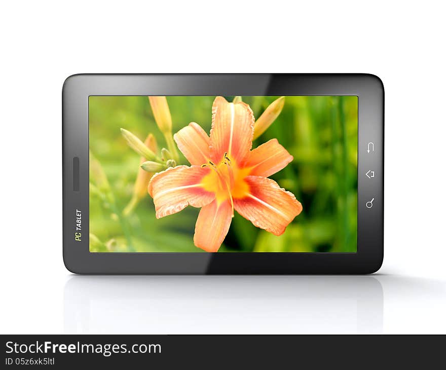 Pc tablet on the white background (3d render). Pc tablet on the white background (3d render)