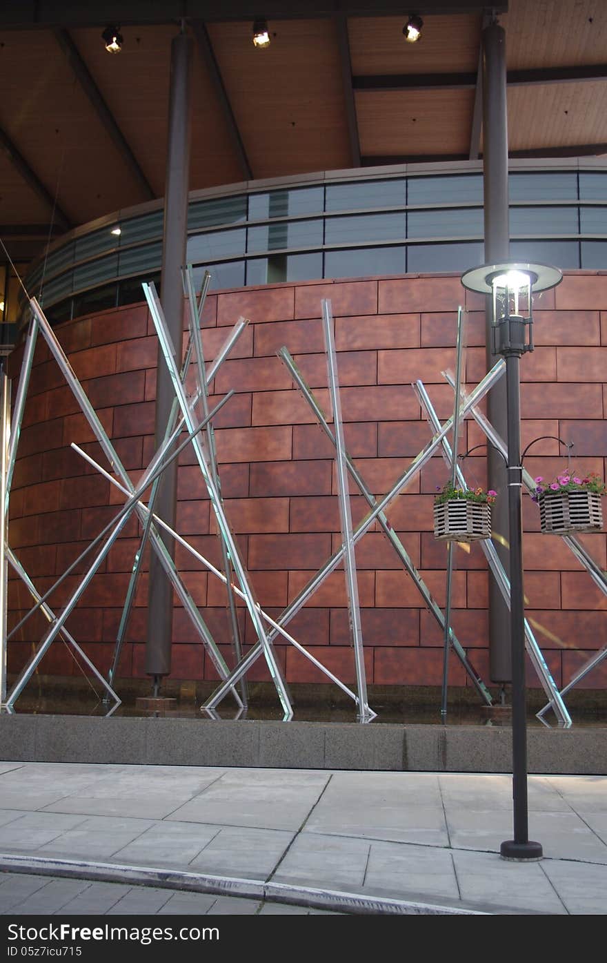 Redmond City Hall, detail with a lamp