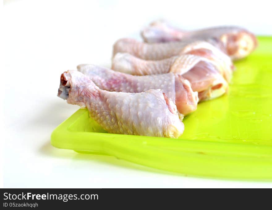 Uncooked chicken legs