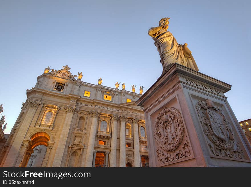 St. Peter's Square in the Vatican City. St. Peter's Square in the Vatican City