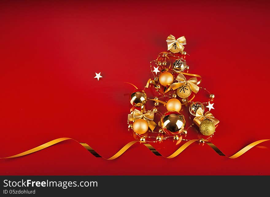 Christmas Tree With Golden Balls