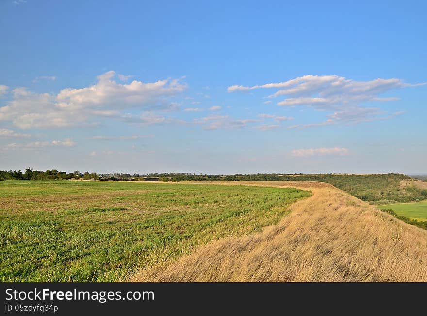 Beautiful sky and the overall landscape of hills