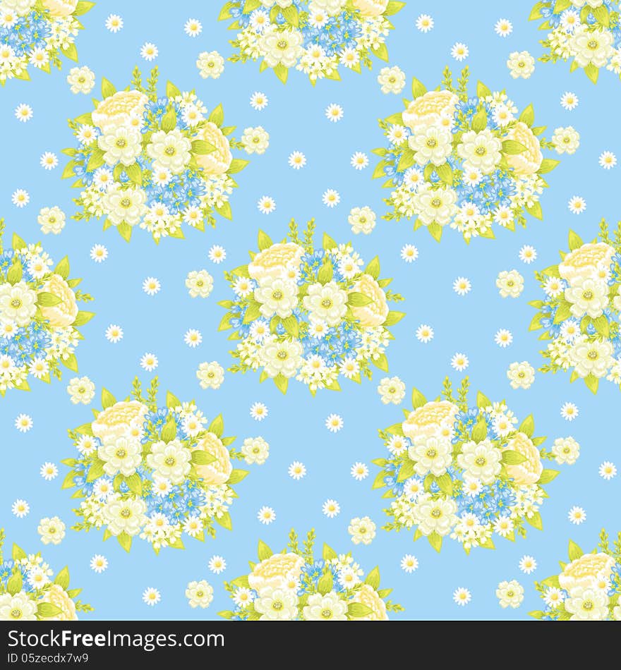 Vector seamless background with flowers. Vector seamless background with flowers