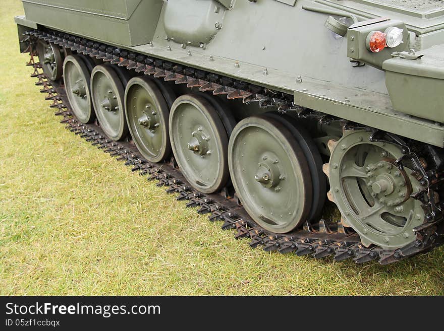 Tracks of a Military Armoured Vehicle.